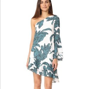 C/MEO one shoulder flutter dress